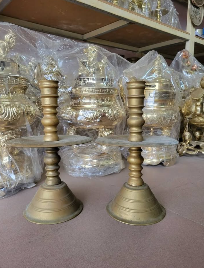 Chân Đèn Nến Thờ gỗ hương